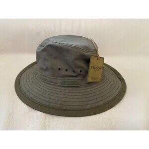 Filson Summer Packer Hat - Canvas Cotton NWT - Otter Green - Made In USA LARGE